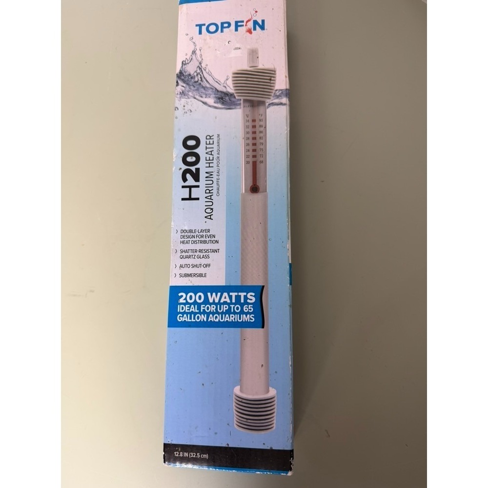 Top Fin H200 Aquarium Heater 200W Submersible Fish Tank Heater Up To 65 Gal